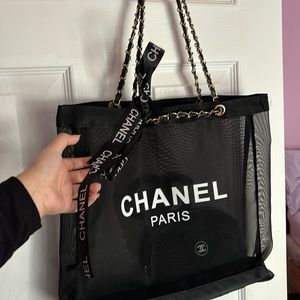 Chanel Mesh Tote and Cosmetic Bag